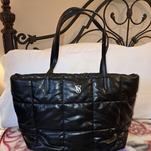 Black Quilted Tote Bag